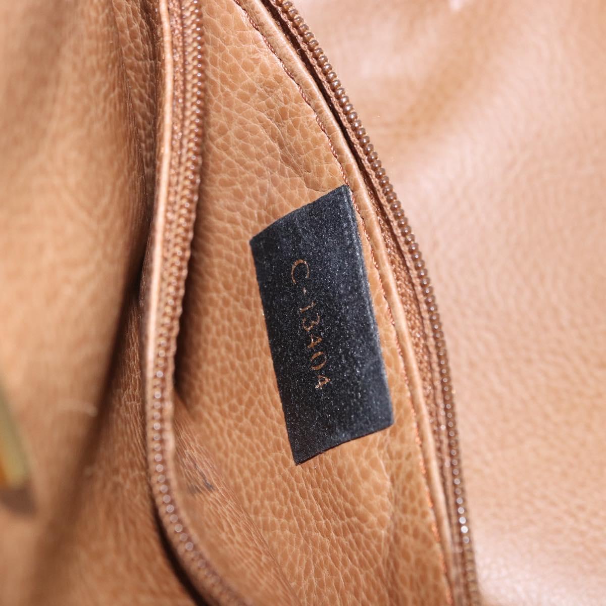 FENDI Macaroni Shoulder Bag Suede Brown Gold Tone Auth ti4003