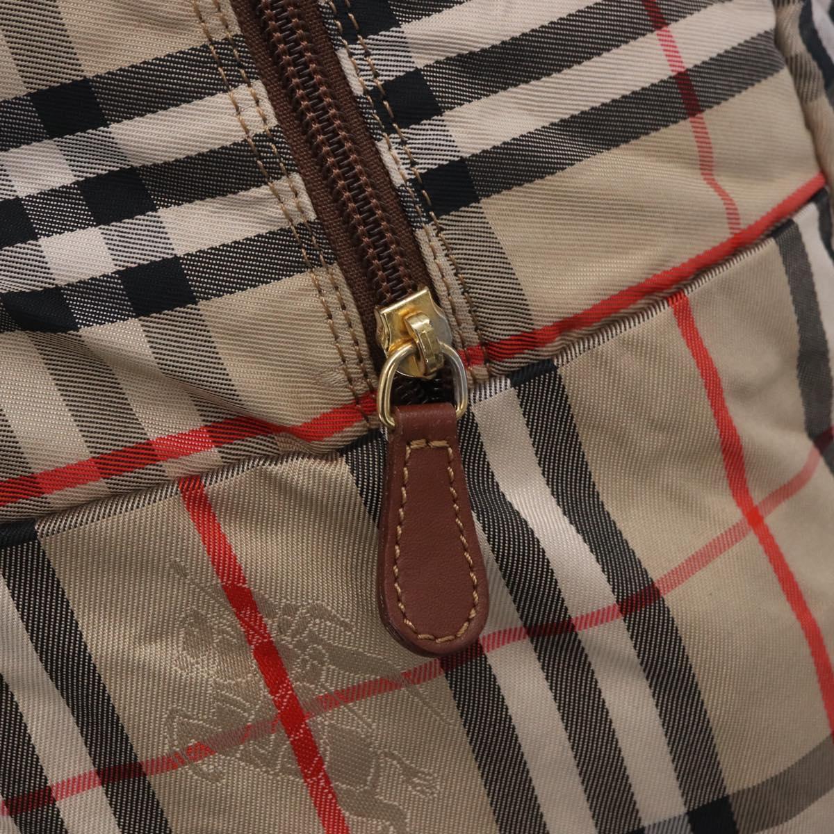 Burberrys Nova Check Folding Boston Bag Canvas Beige Brown Auth ti4005