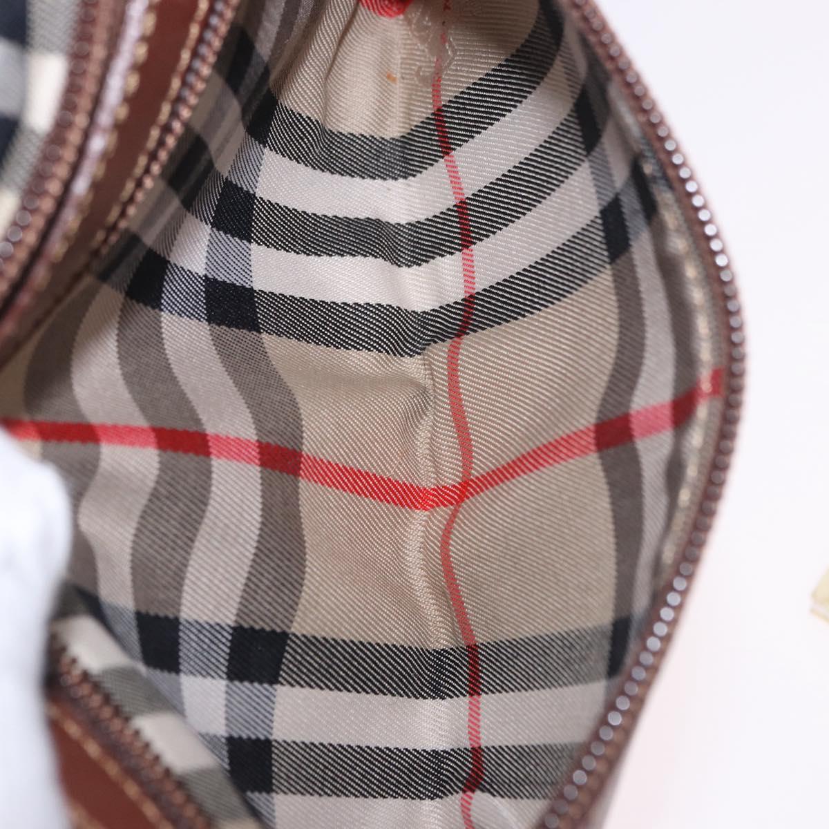 Burberrys Nova Check Folding Boston Bag Canvas Beige Brown Auth ti4005
