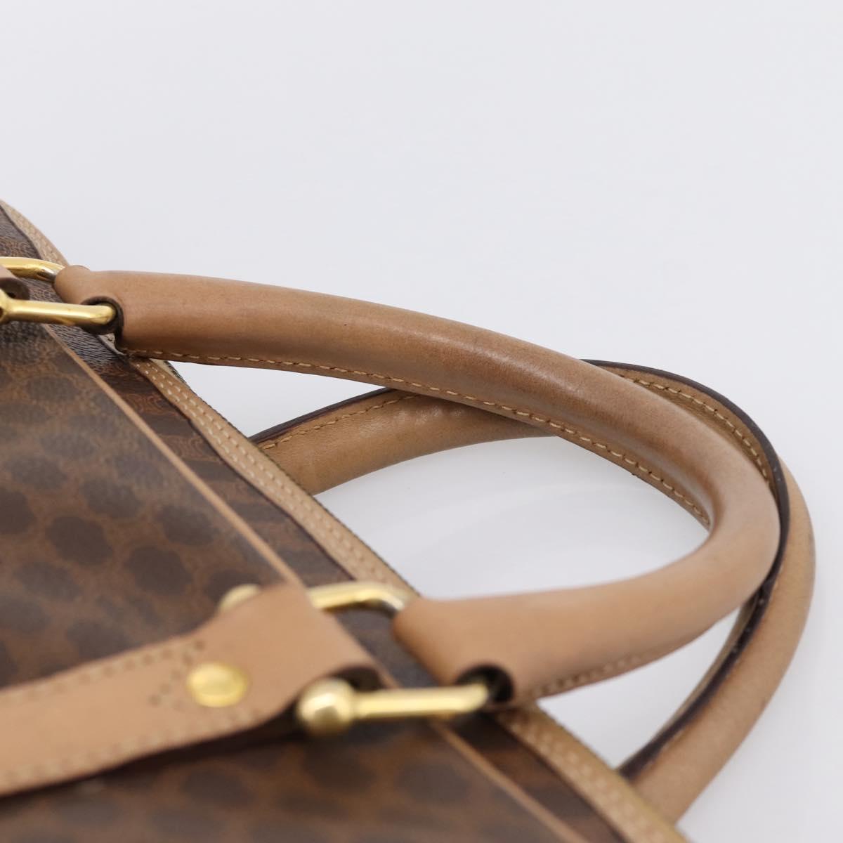CELINE Macadam Business Bag PVC Leather Brown Gold Tone Auth ti4006