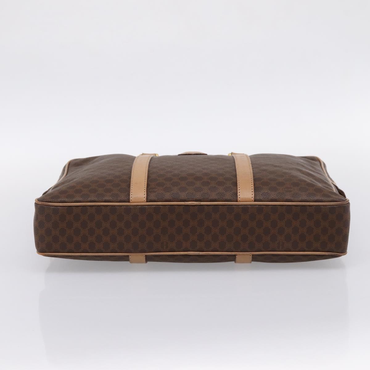CELINE Macadam Business Bag PVC Leather Brown Gold Tone Auth ti4006