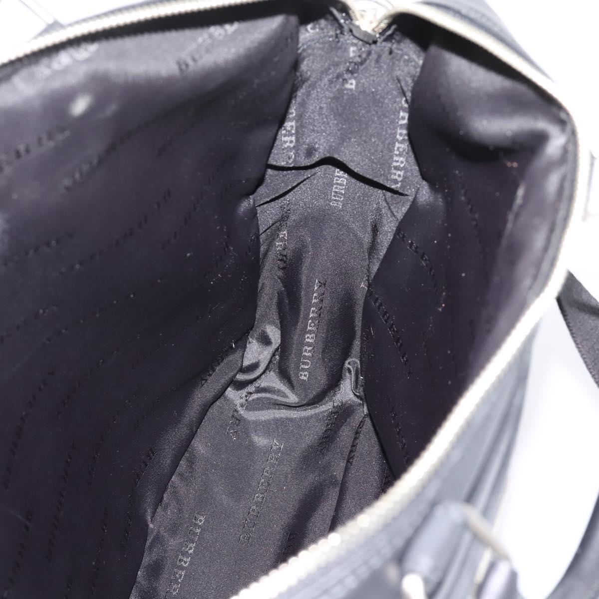 BURBERRY Business Bag Leather 2way Black Silver Auth ti4007
