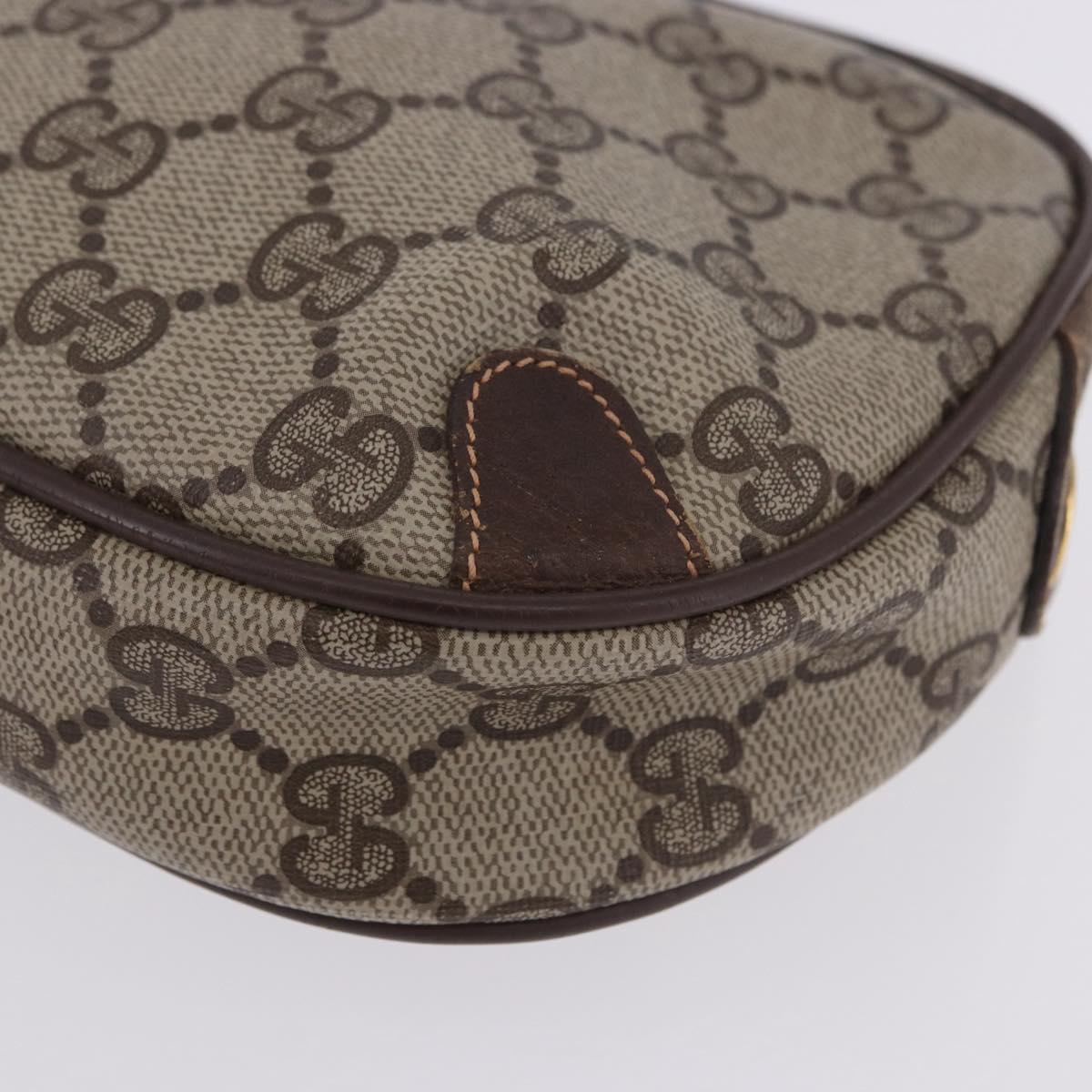 GUCCI GG Supreme Web Sherry Line Clutch Bag PVC Beige 156 02 066 Auth ti4015