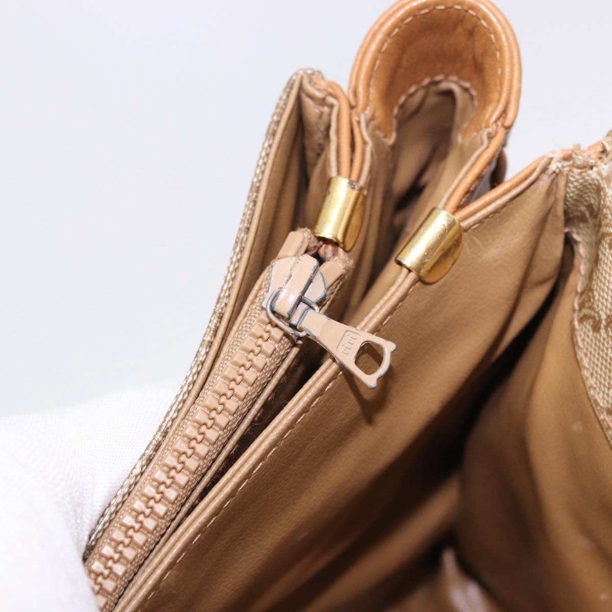 CELINE Macadam Hand Bag PVC Leather Beige Gold Tone Auth ti4018