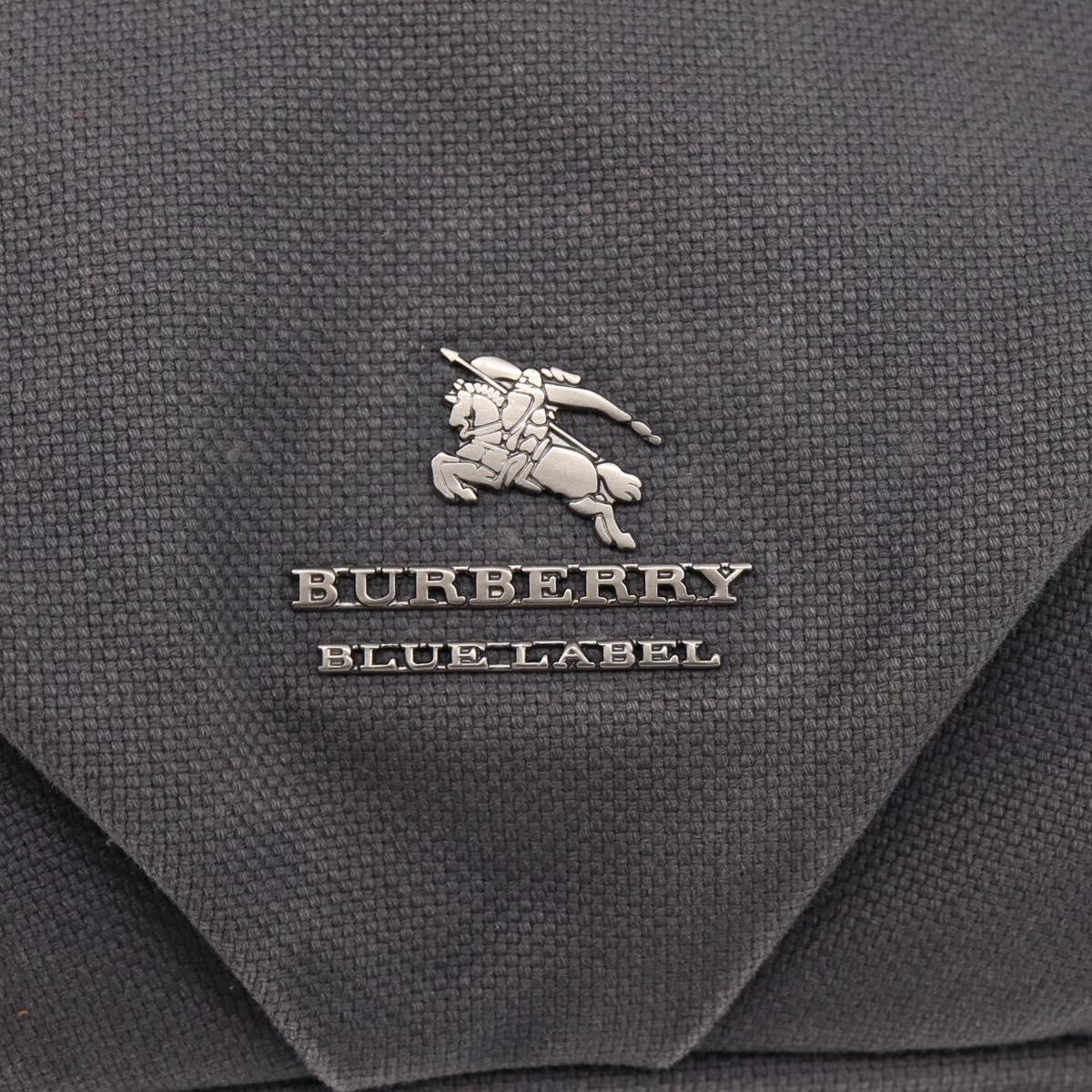 BURBERRY Shoulder Bag Canvas 2way Gray Silver Auth ti4019