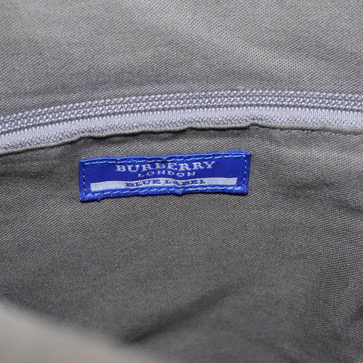 BURBERRY Shoulder Bag Canvas 2way Gray Silver Auth ti4019