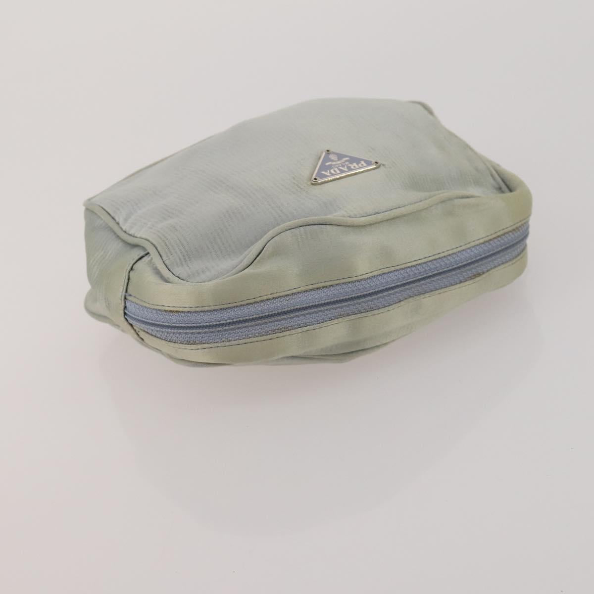 PRADA Clutch Bag Pouch Canvas Nylon 4 Set Beige Yellow Auth ti4021