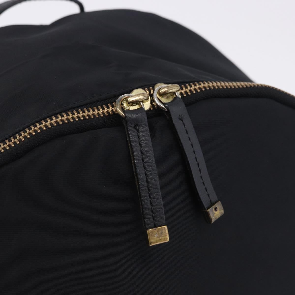 BURBERRY Backpack Nylon Black Gold Tone Auth ti4024