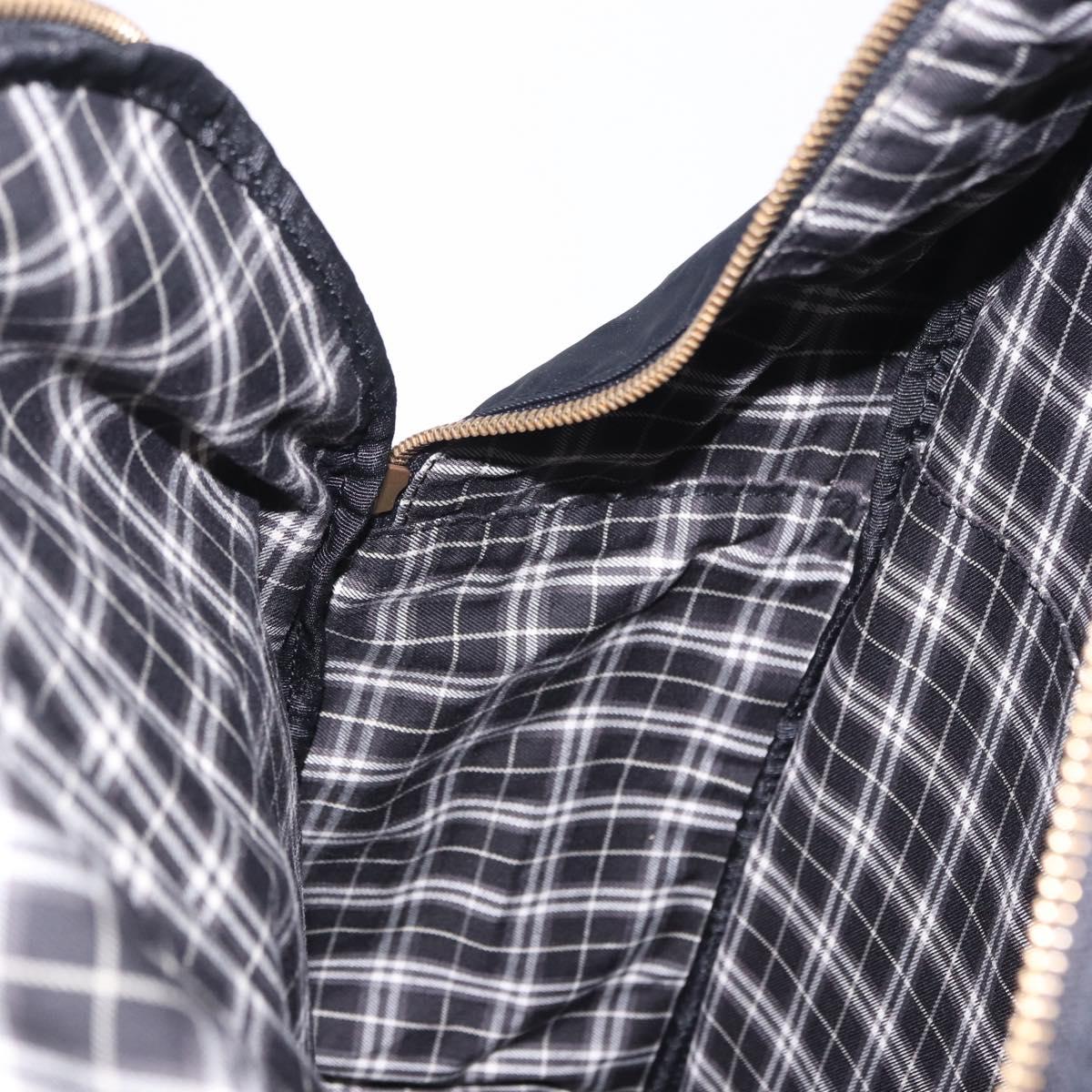 BURBERRY Backpack Nylon Black Gold Tone Auth ti4024