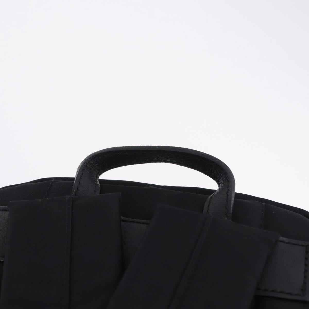 BURBERRY Backpack Nylon Black Gold Tone Auth ti4024