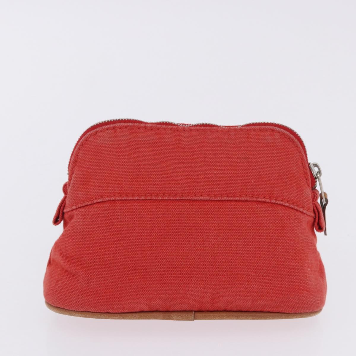 HERMES Pouch Cotton 2 Set Red Auth ti4025