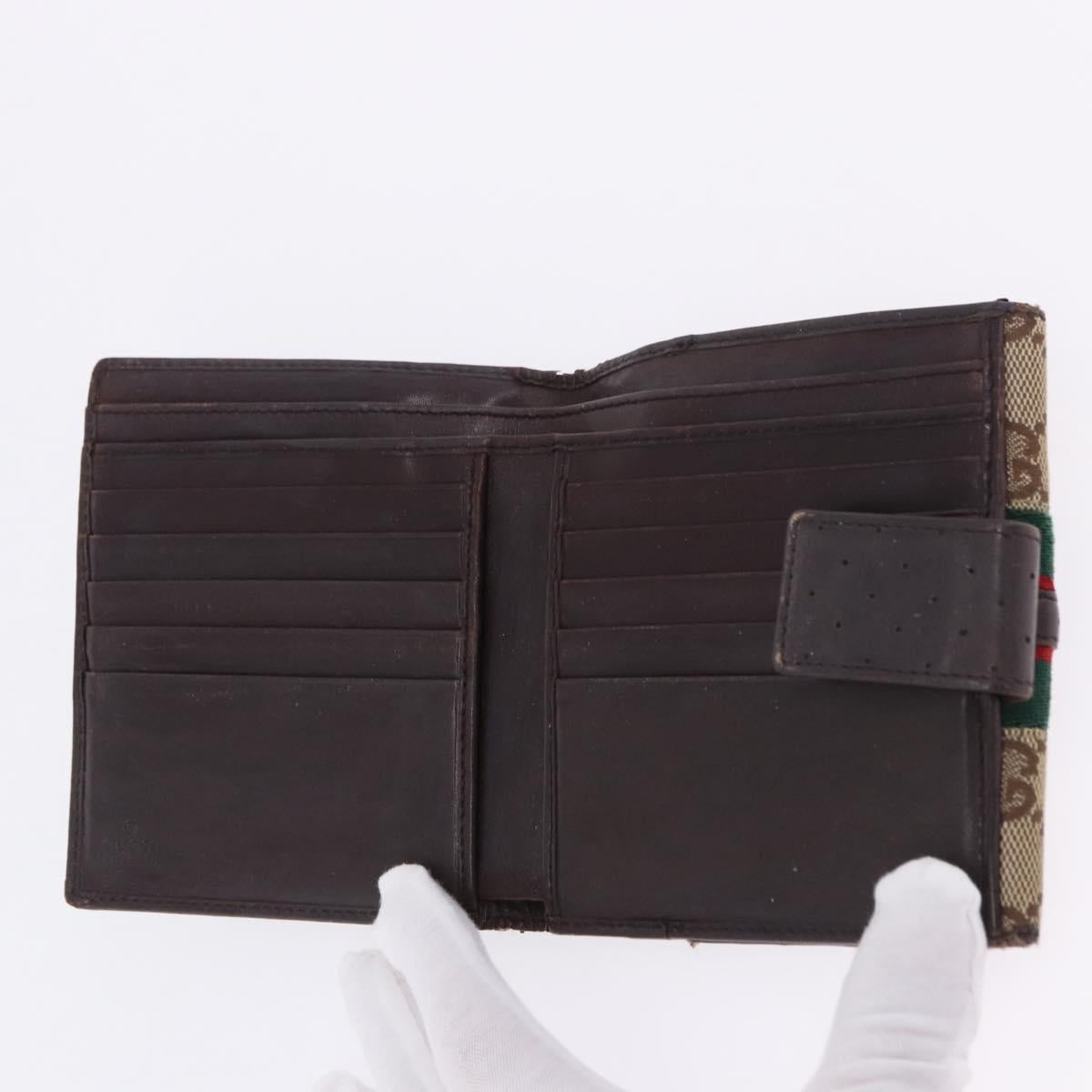 GUCCI GG Canvas Key Ring Web Sherry Line Wallet 4 Set Beige Auth ti4027