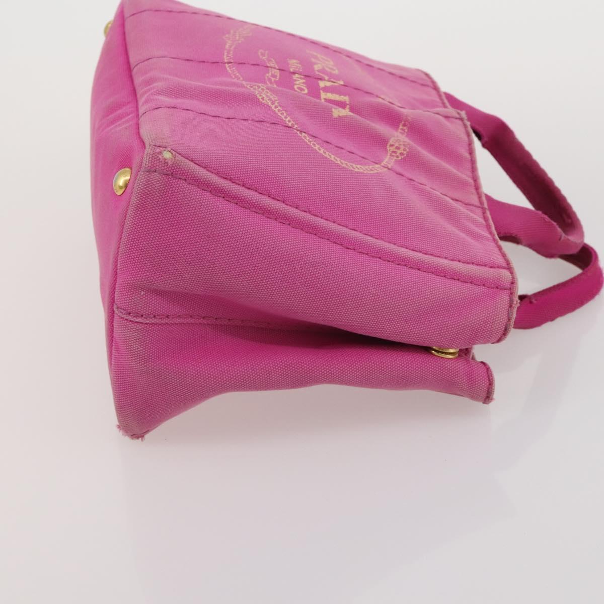 PRADA Canapa PM Hand Bag Canvas 2 Set Pink Navy Auth ti4029