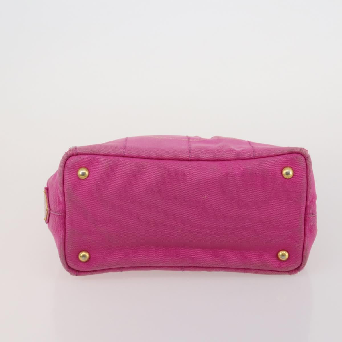 PRADA Canapa PM Hand Bag Canvas 2 Set Pink Navy Auth ti4029