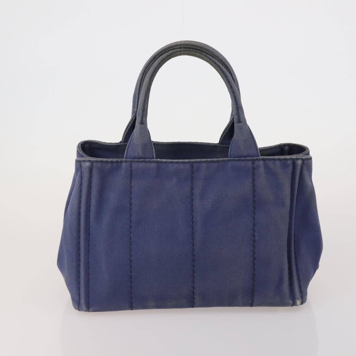 PRADA Canapa PM Hand Bag Canvas 2 Set Pink Navy Auth ti4029