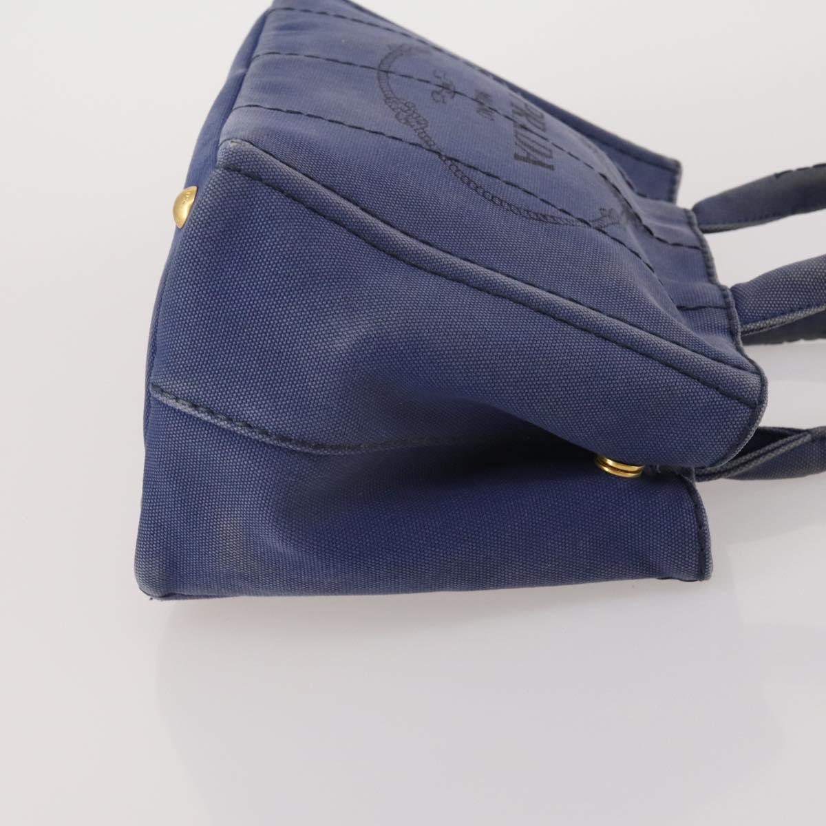 PRADA Canapa PM Hand Bag Canvas 2 Set Pink Navy Auth ti4029