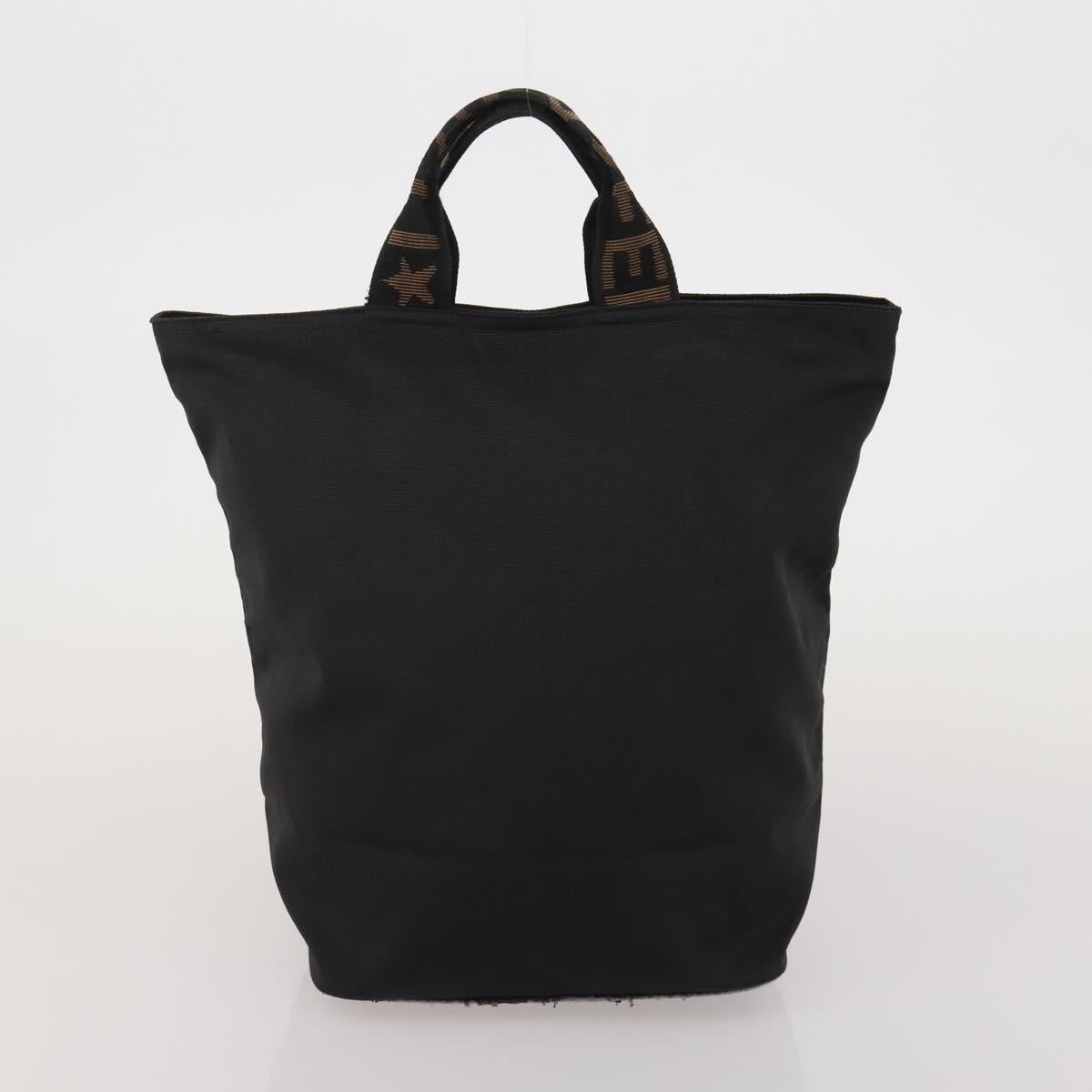 FENDI Tote Bag Canvas 2 Set Black Auth ti4030