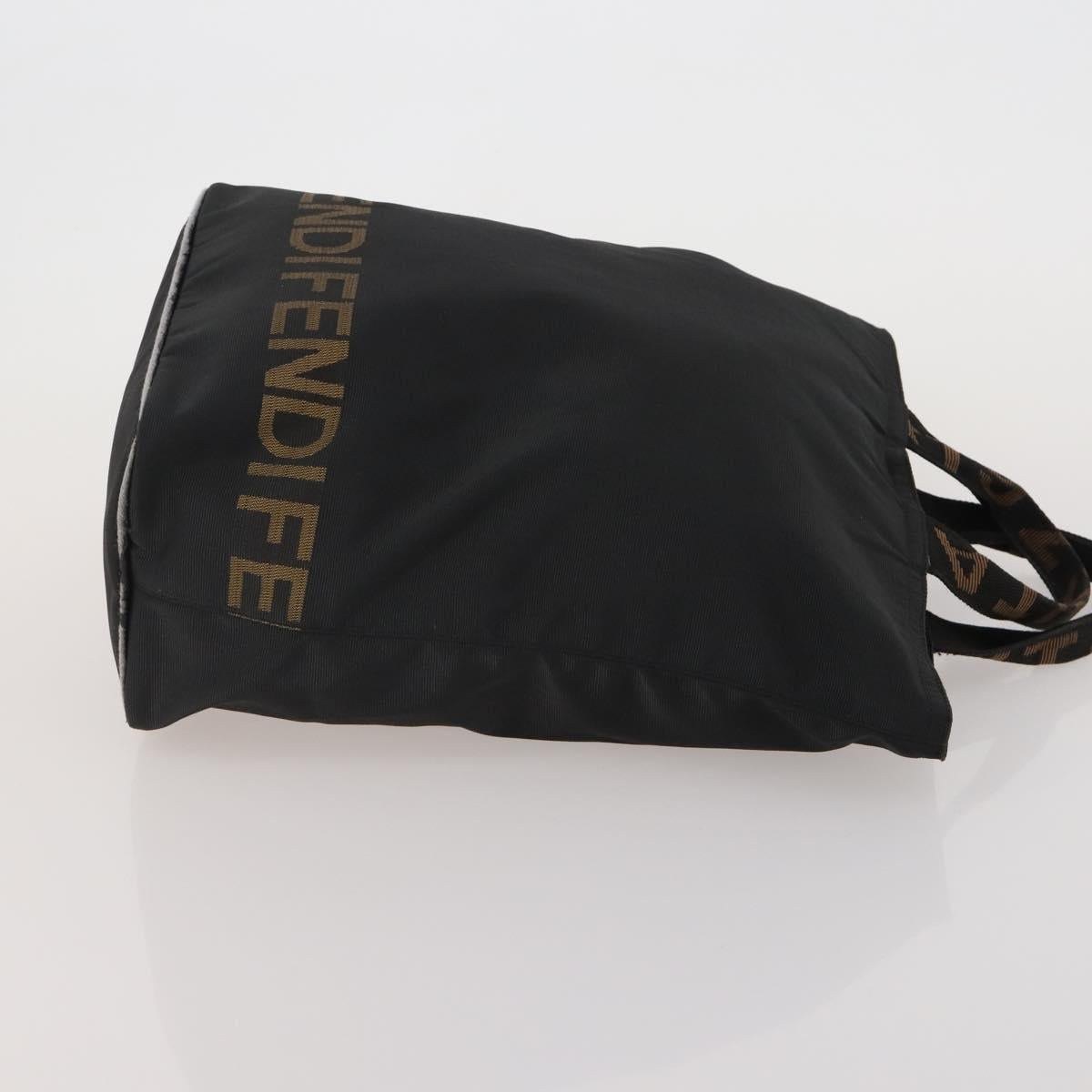 FENDI Tote Bag Canvas 2 Set Black Auth ti4030