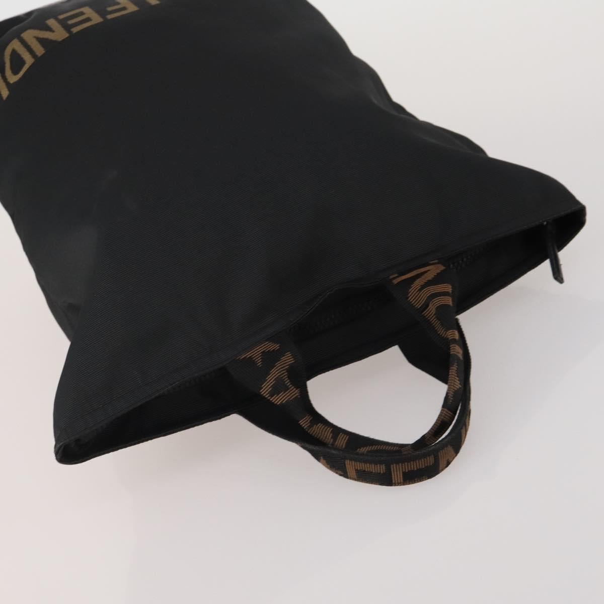 FENDI Tote Bag Canvas 2 Set Black Auth ti4030