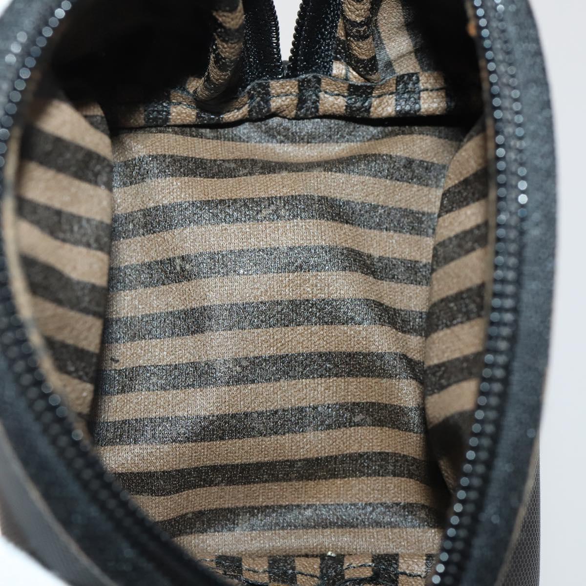 FENDI Pecan Canvas Hand Bag Shoulder Bag 4 Set Black Brown Auth ti4031