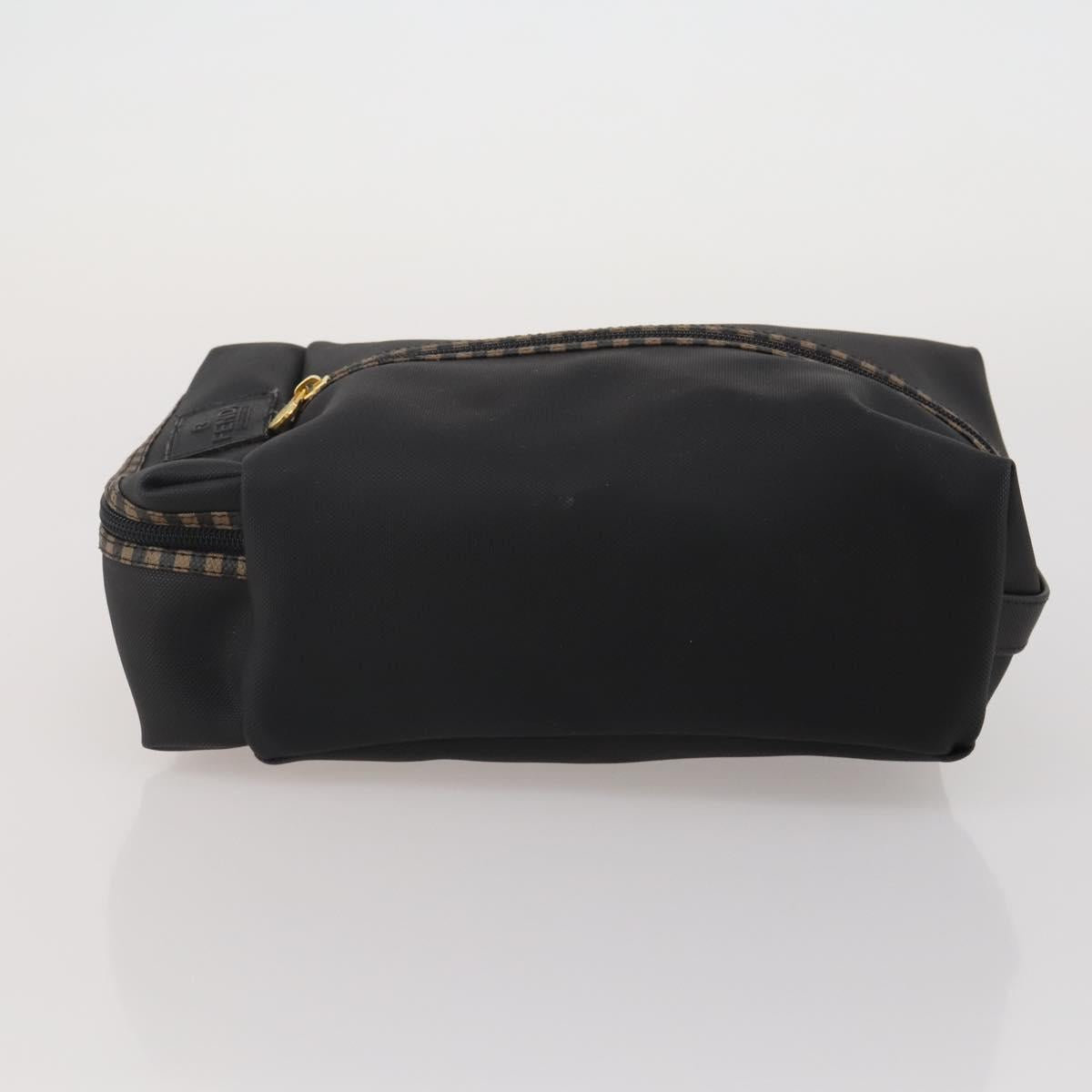 FENDI Pecan Canvas Hand Bag Shoulder Bag 4 Set Black Brown Auth ti4031