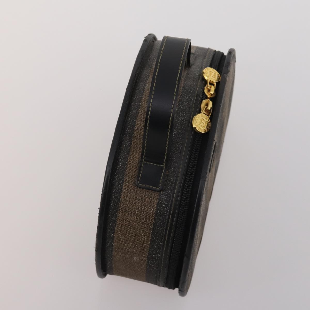 FENDI Pecan Canvas Hand Bag Shoulder Bag 4 Set Black Brown Auth ti4031