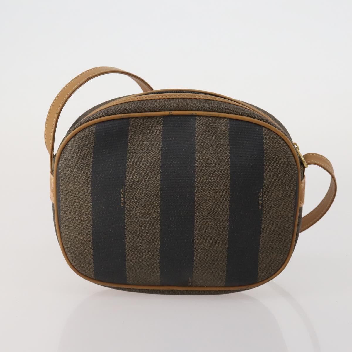 FENDI Pecan Canvas Hand Bag Shoulder Bag 4 Set Black Brown Auth ti4031