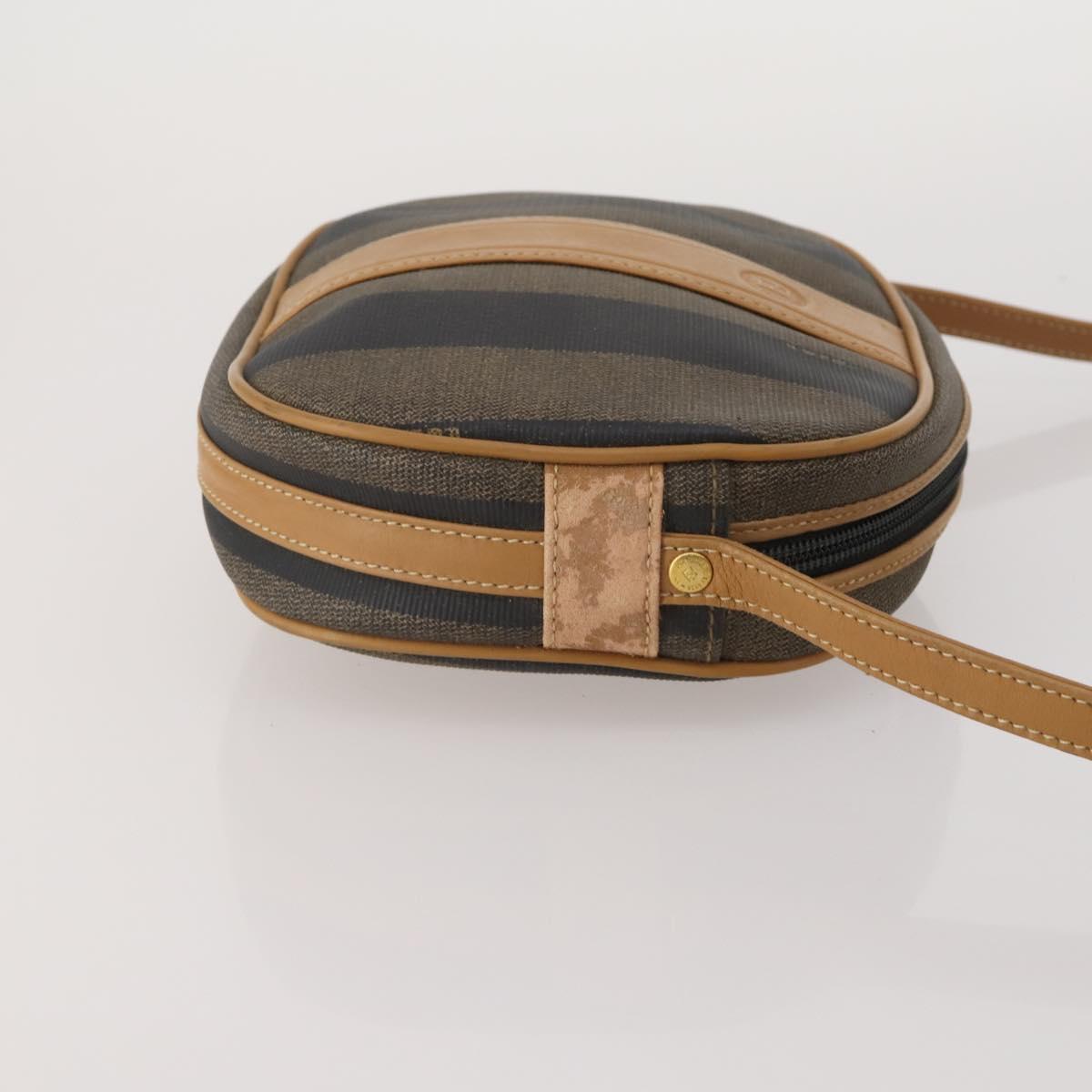 FENDI Pecan Canvas Hand Bag Shoulder Bag 4 Set Black Brown Auth ti4031