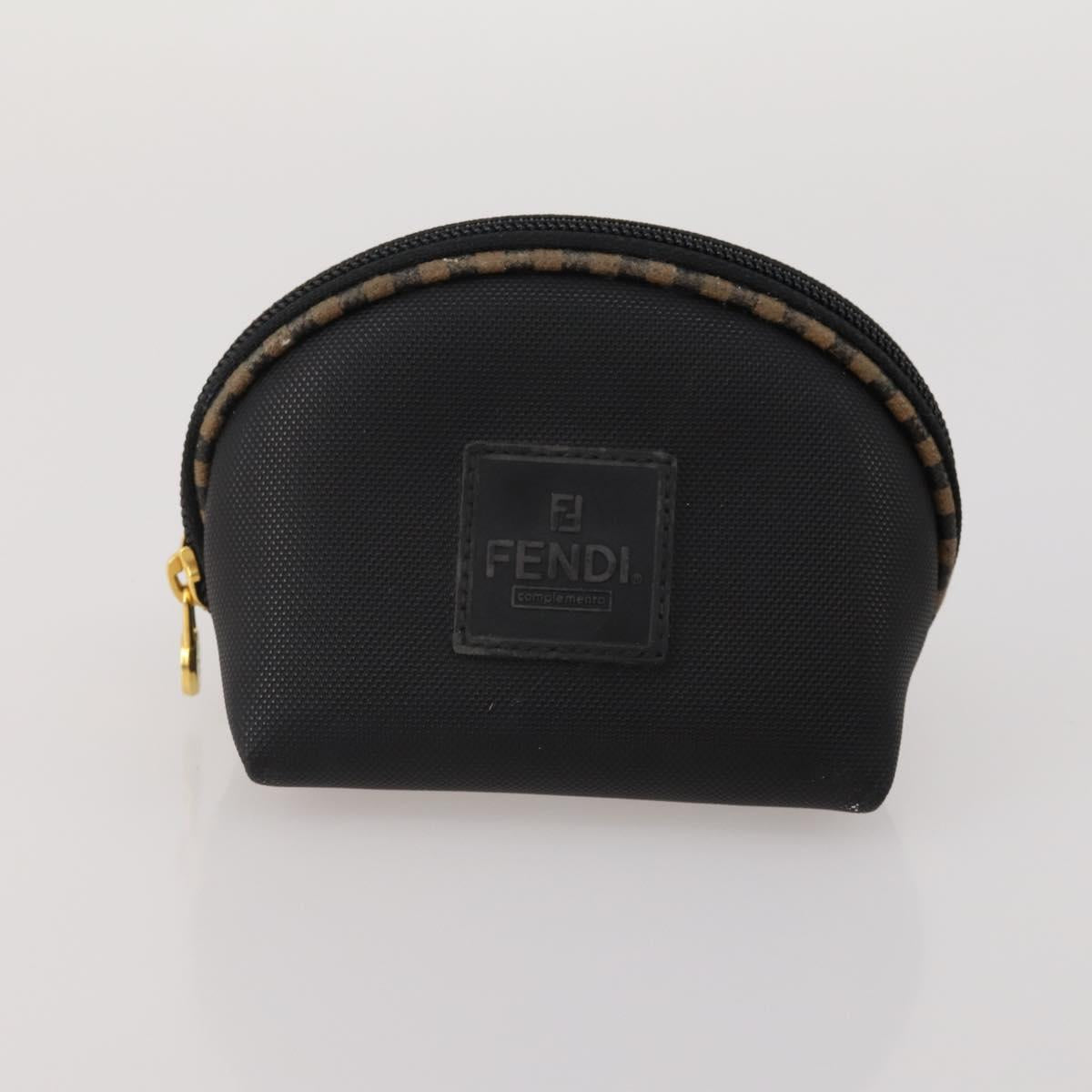 FENDI Pecan Canvas Hand Bag Shoulder Bag 4 Set Black Brown Auth ti4031