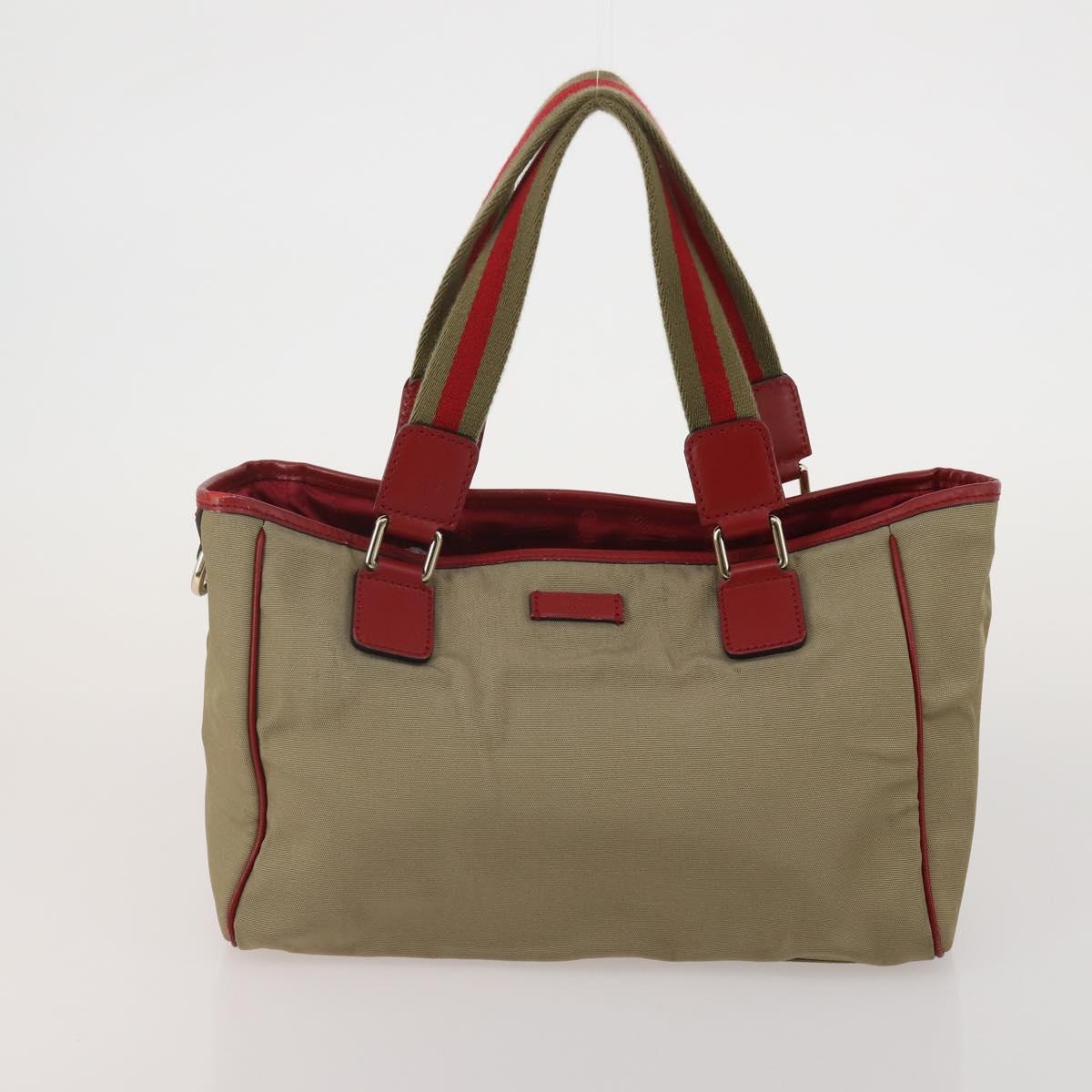 GUCCI GG Web Sherry Line Tote Bag Hand Bag 4 Set Beige Brown Auth ti4033