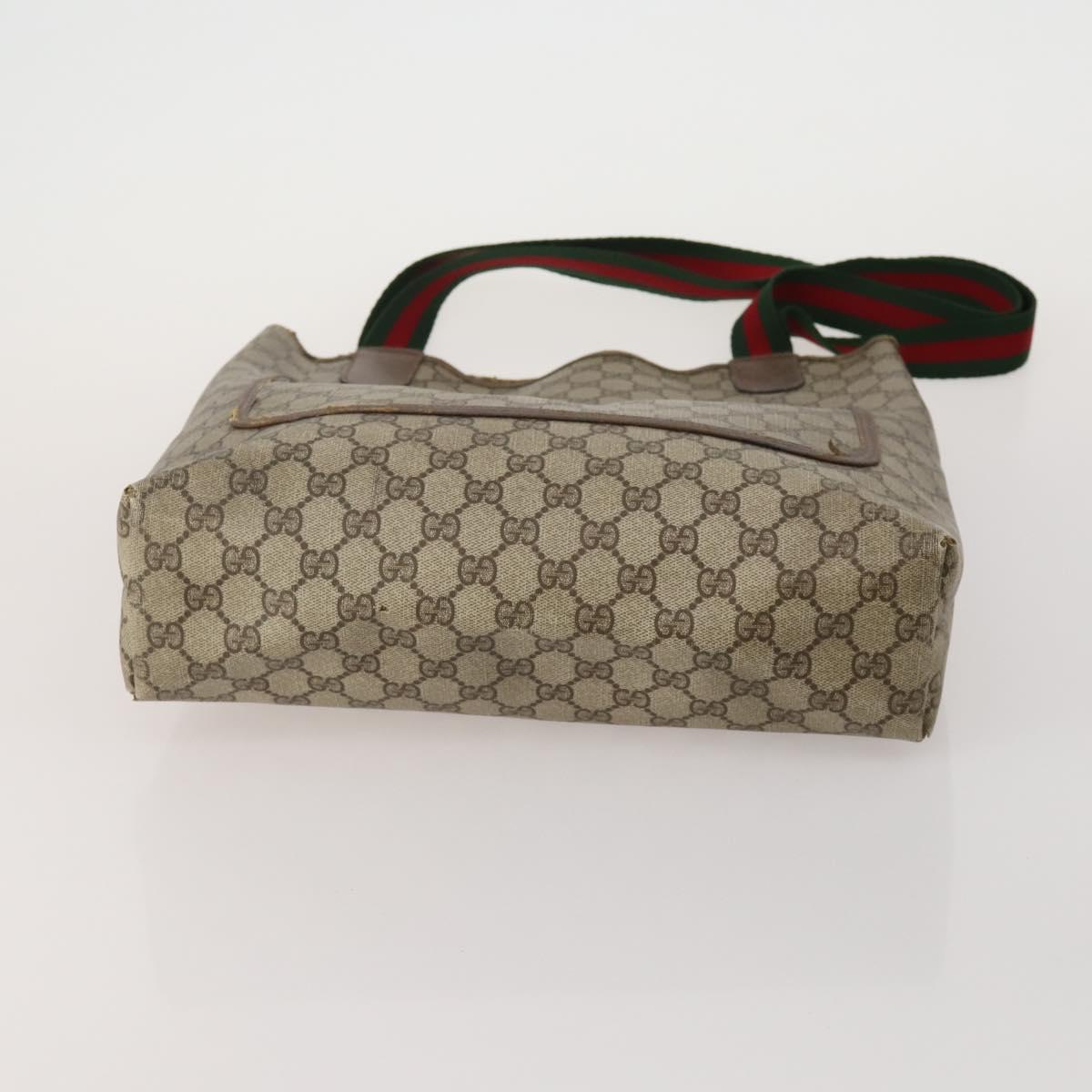 GUCCI GG Web Sherry Line Tote Bag Hand Bag 4 Set Beige Brown Auth ti4033