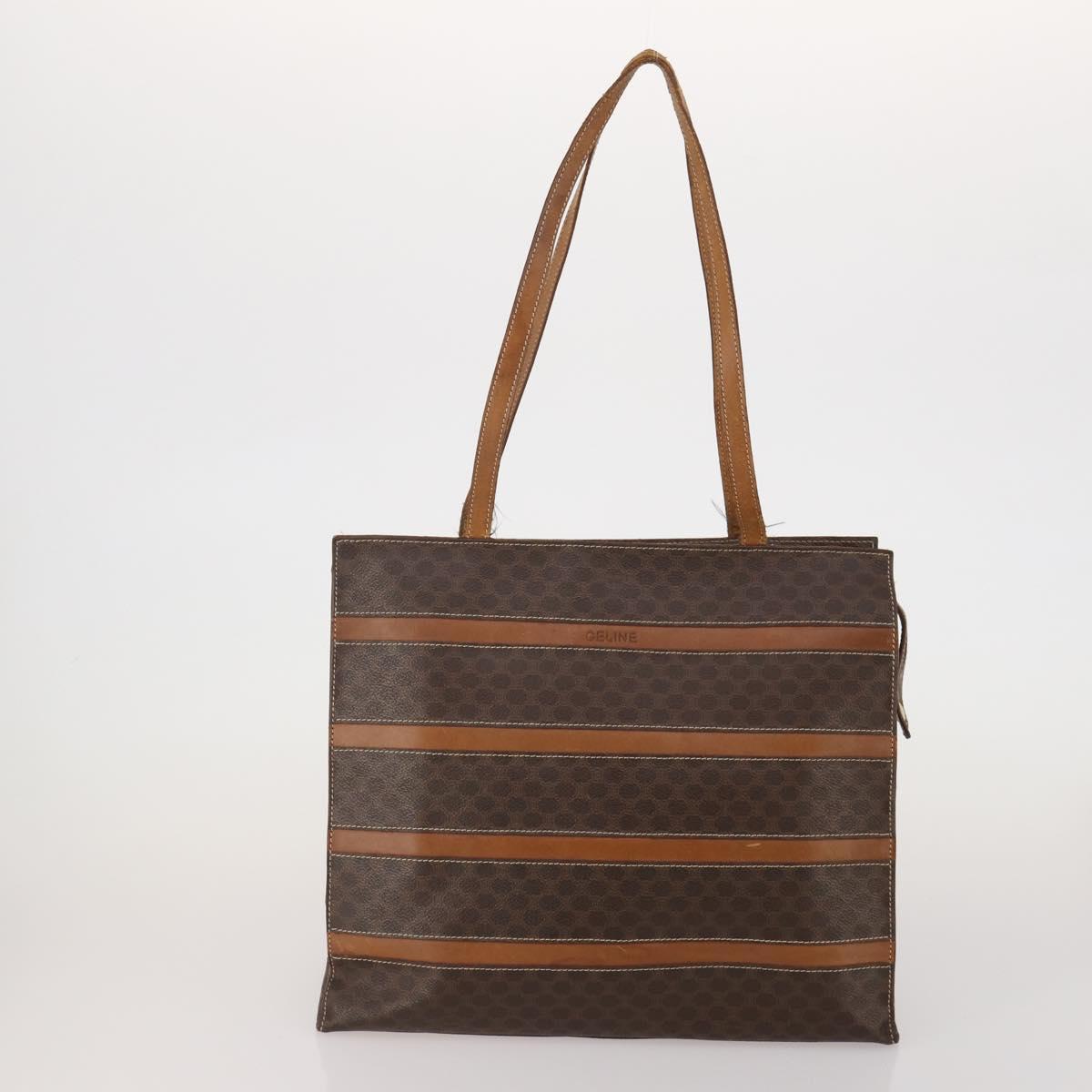 CELINE Bally Macadam Tote Bag Shoulder Bag Leather PVC 4 Set Brown Auth ti4036