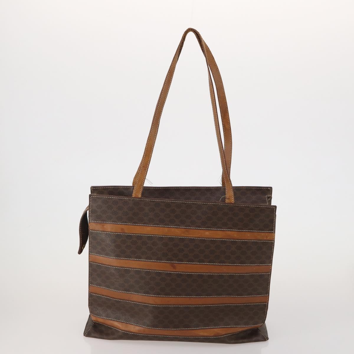 CELINE Bally Macadam Tote Bag Shoulder Bag Leather PVC 4 Set Brown Auth ti4036
