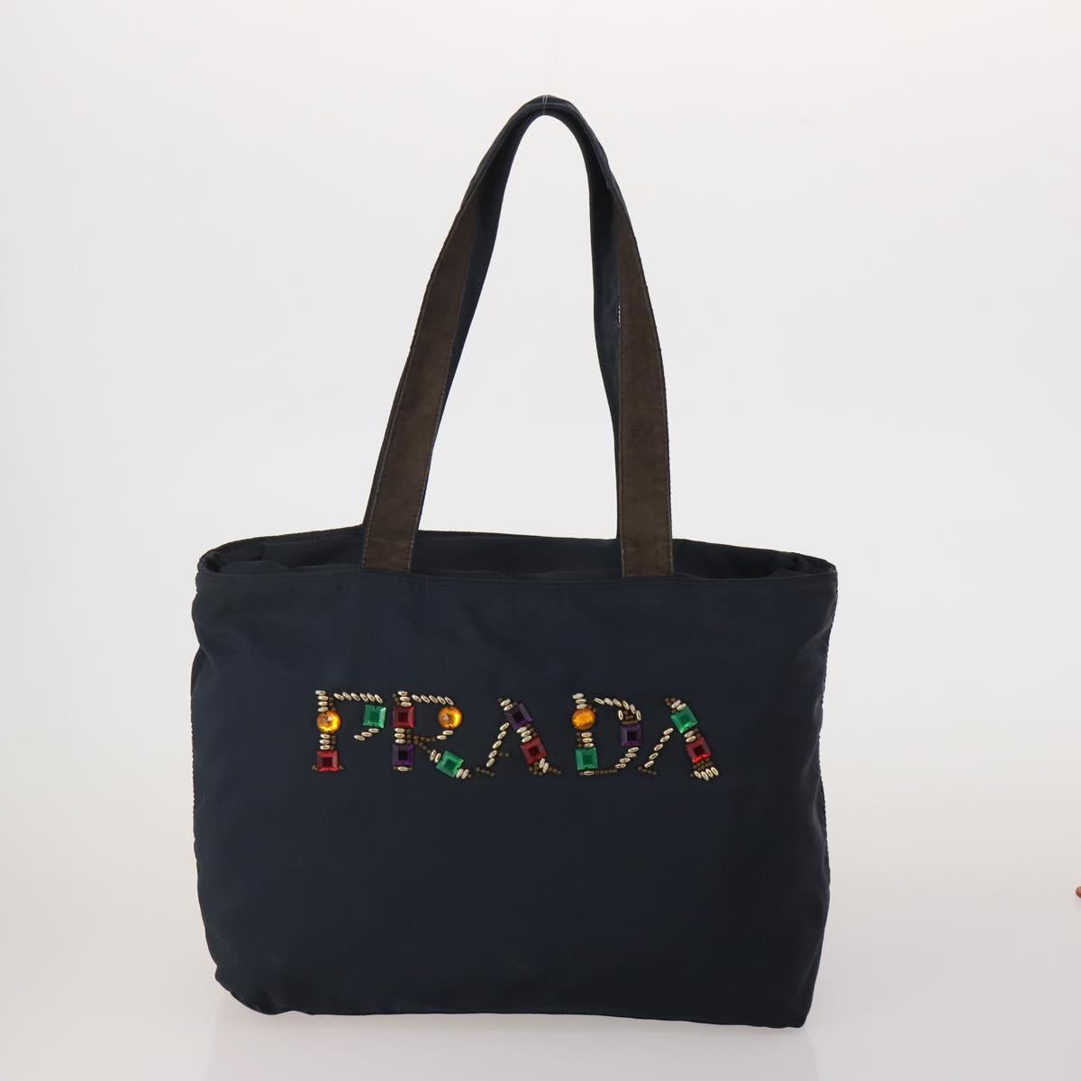 PRADA Tote Bag Shoulder Bag Nylon 4 Set Navy Pink Auth ti4037