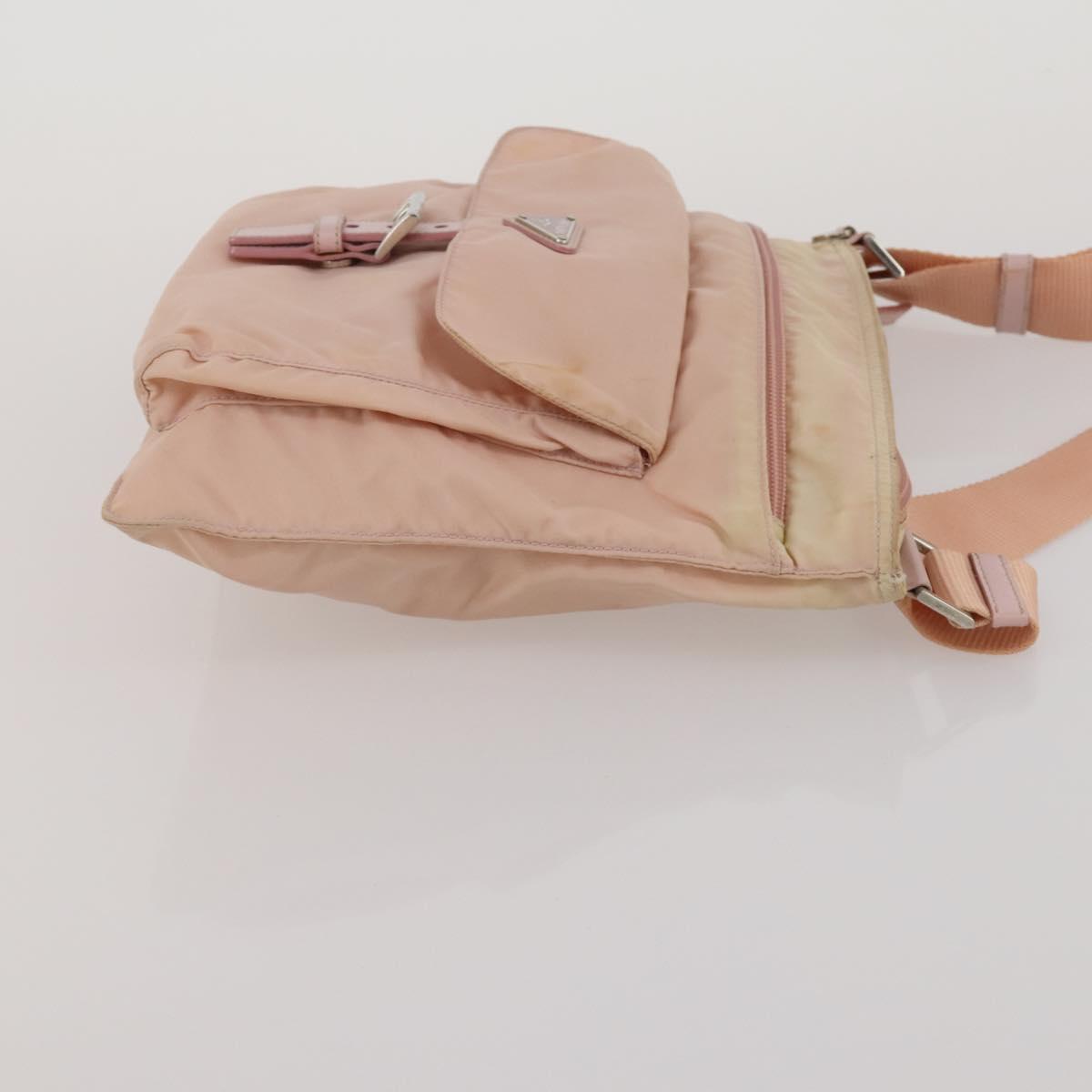 PRADA Shoulder Bag Tote Bag Nylon 4 Set Khaki Pink Auth ti4038