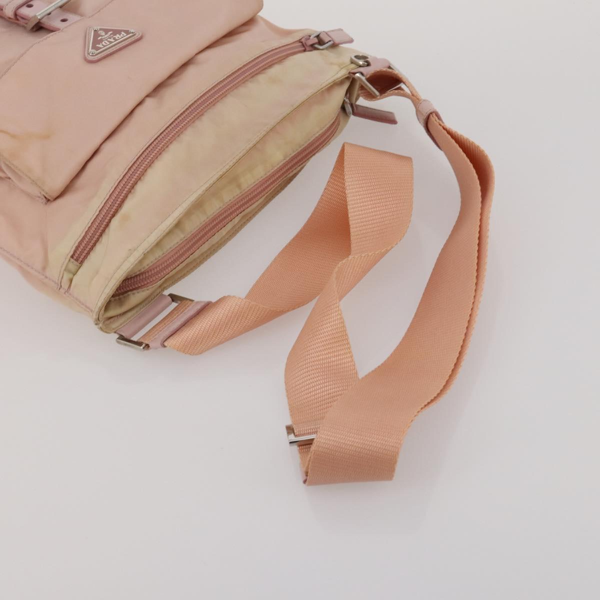 PRADA Shoulder Bag Tote Bag Nylon 4 Set Khaki Pink Auth ti4038