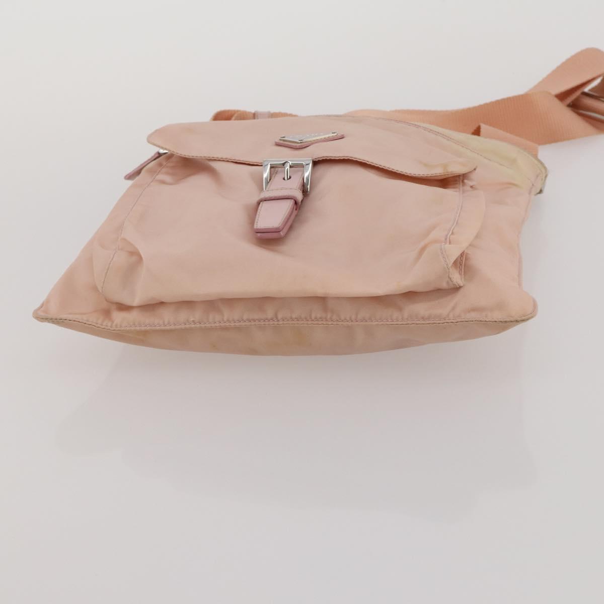 PRADA Shoulder Bag Tote Bag Nylon 4 Set Khaki Pink Auth ti4038