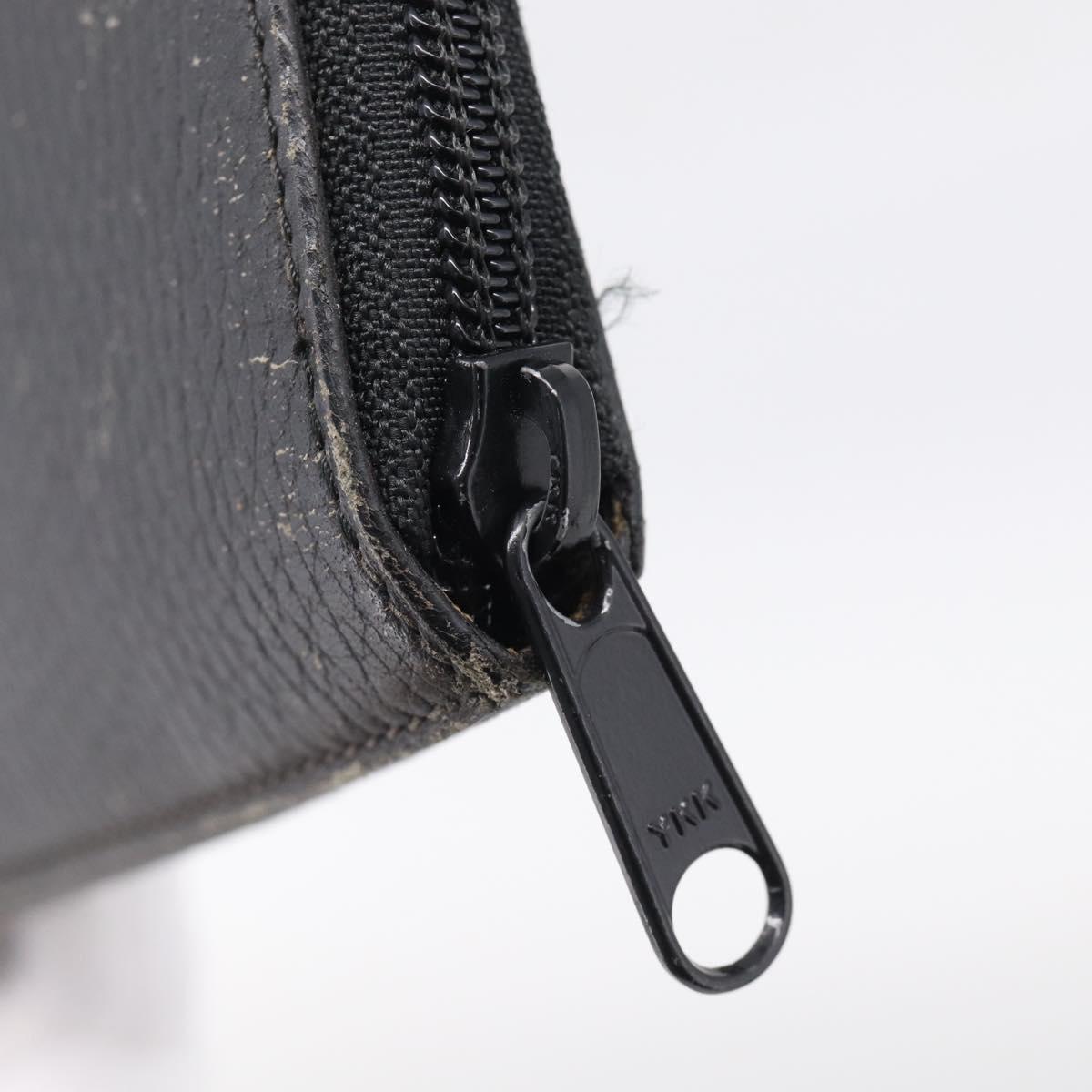HERMES Clutch Bag Leather Black Auth ti4044