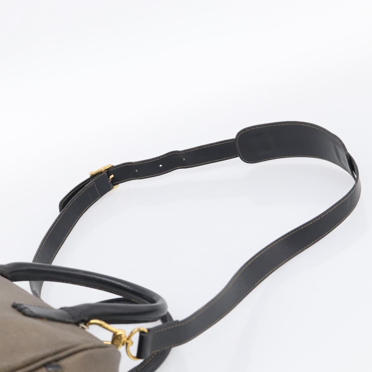 FENDI Hand Bag Canvas 2way Brown Gold Tone Auth ti4049
