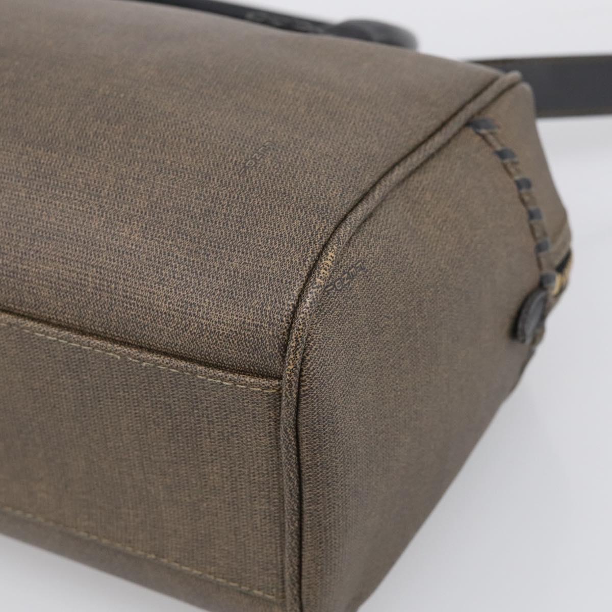 FENDI Hand Bag Canvas 2way Brown Gold Tone Auth ti4049