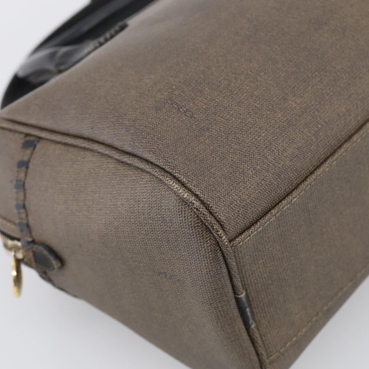 FENDI Hand Bag Canvas 2way Brown Gold Tone Auth ti4049