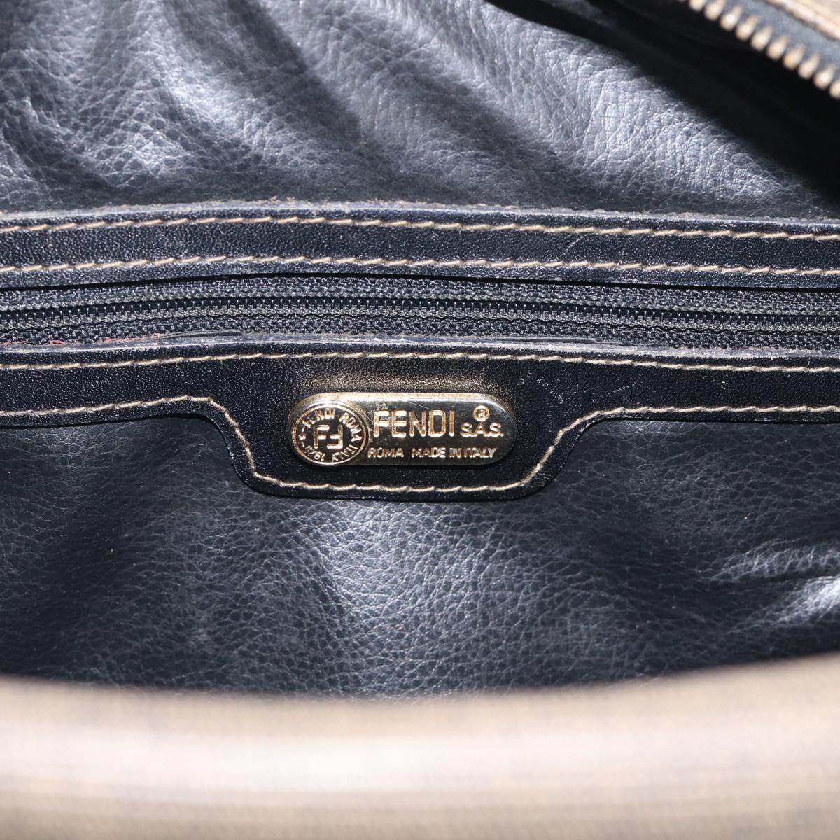 FENDI Hand Bag Canvas 2way Brown Gold Tone Auth ti4049
