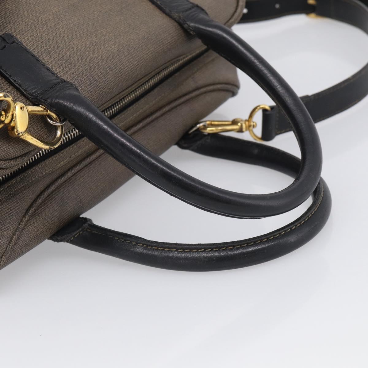 FENDI Hand Bag Canvas 2way Brown Gold Tone Auth ti4049