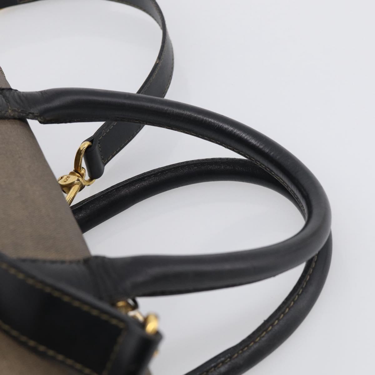 FENDI Hand Bag Canvas 2way Brown Gold Tone Auth ti4049