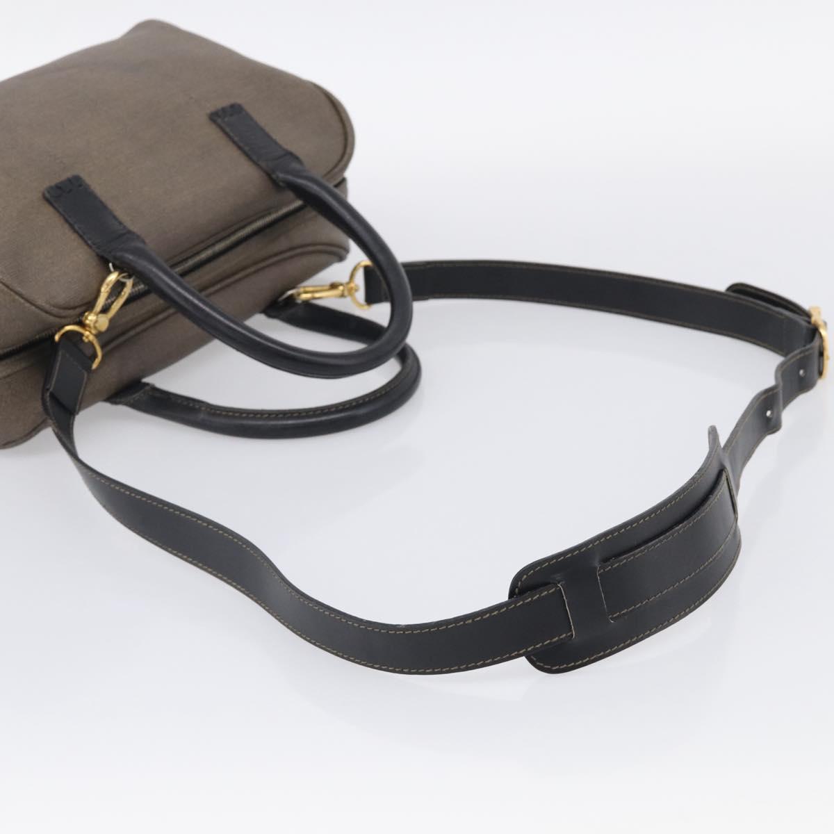 FENDI Hand Bag Canvas 2way Brown Gold Tone Auth ti4049
