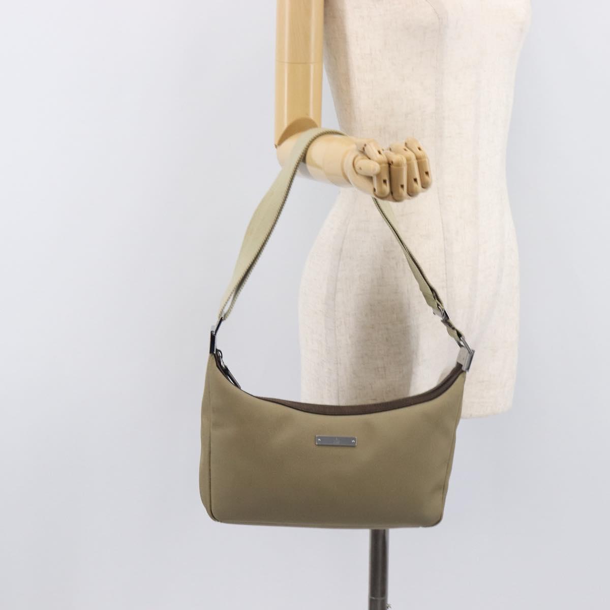 GUCCI Shoulder Bag Canvas Beige Silver 35098 Auth ti4050