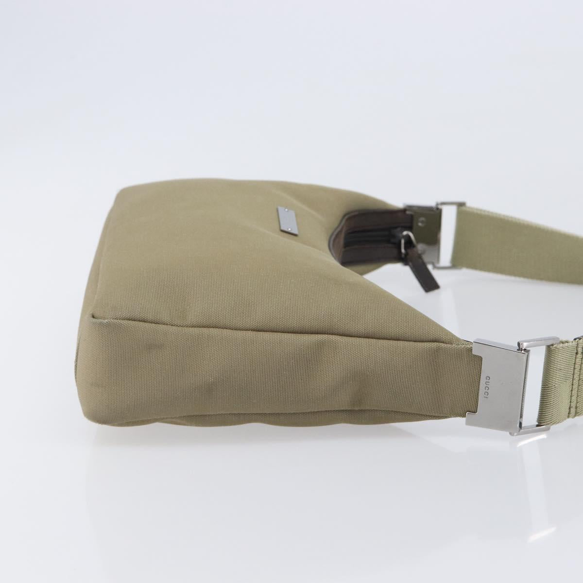 GUCCI Shoulder Bag Canvas Beige Silver 35098 Auth ti4050