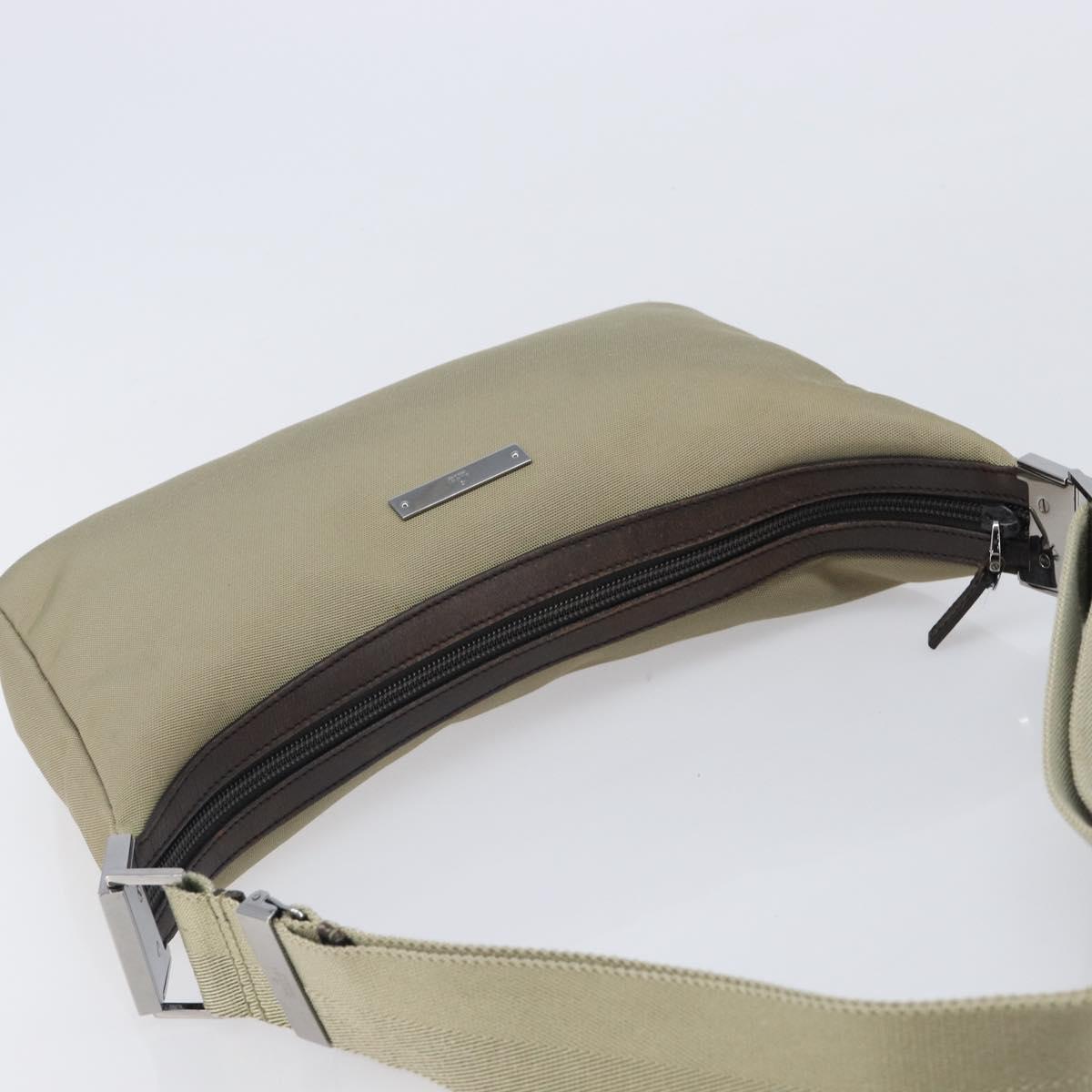 GUCCI Shoulder Bag Canvas Beige Silver 35098 Auth ti4050
