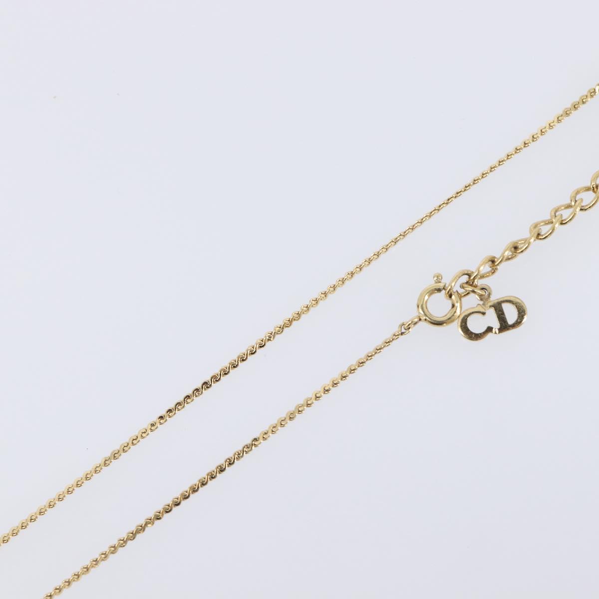 Christian Dior Necklace Metal Gold Tone Auth ti4057