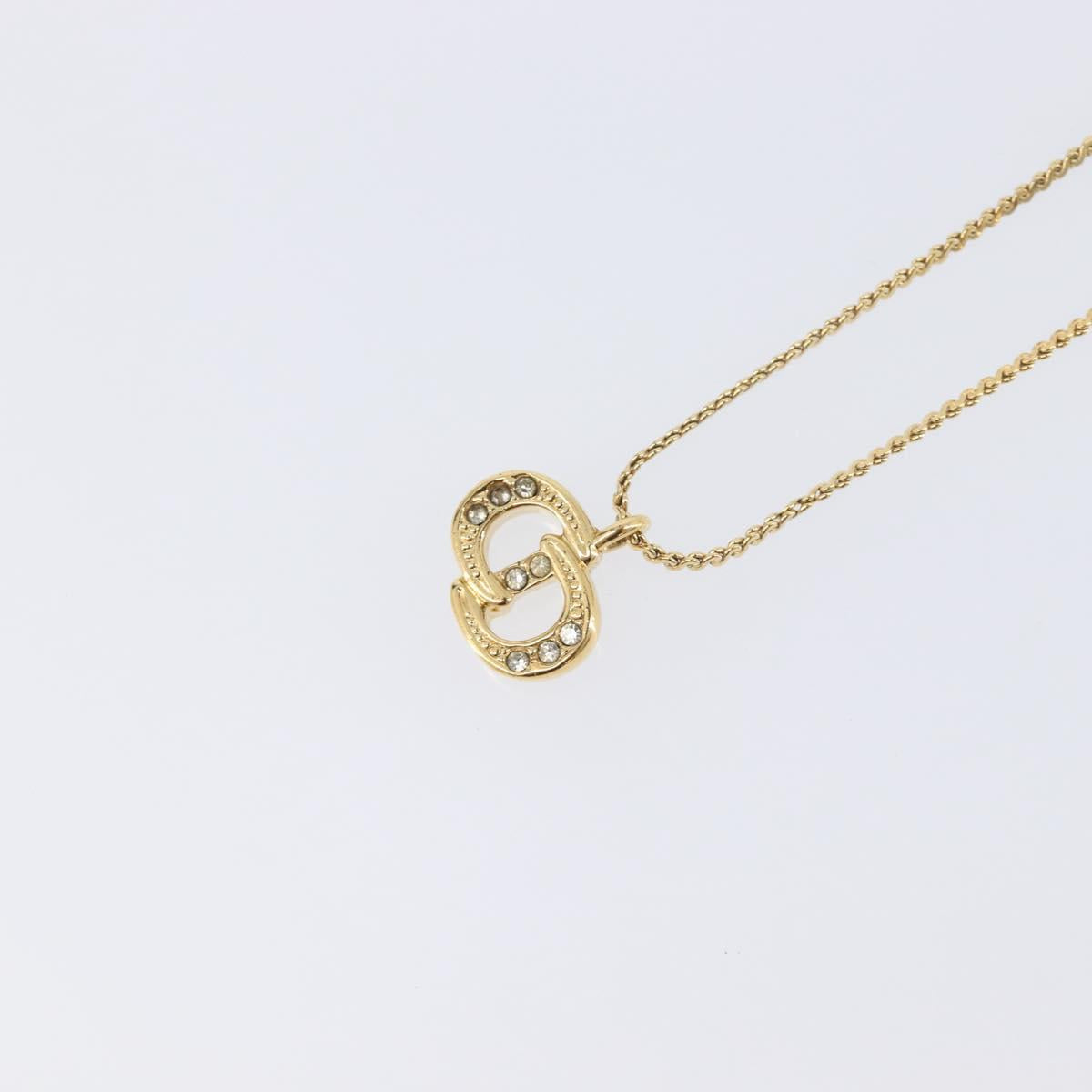 Christian Dior Necklace Metal Gold Tone Auth ti4057